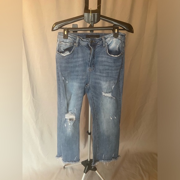 Denim - Women's Blue Distressed Jeans